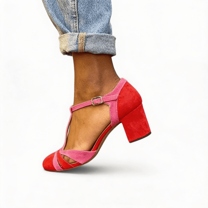 High Heels Mit Blockabsatz Und Knöchelriemen
