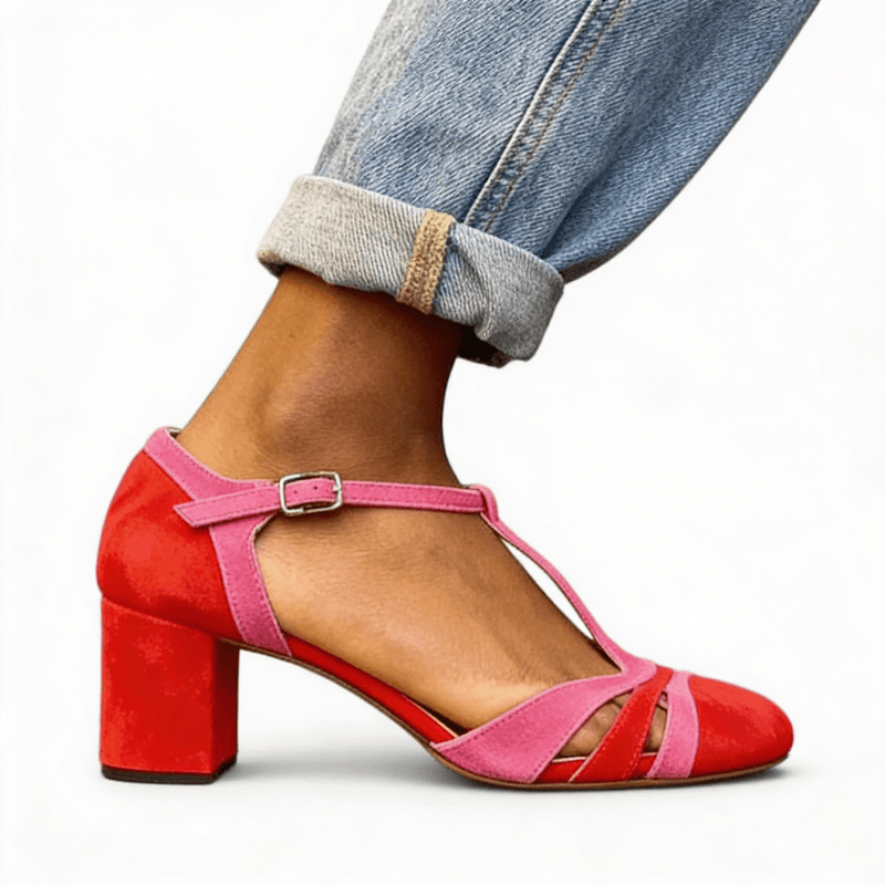 High Heels Mit Blockabsatz Und Knöchelriemen