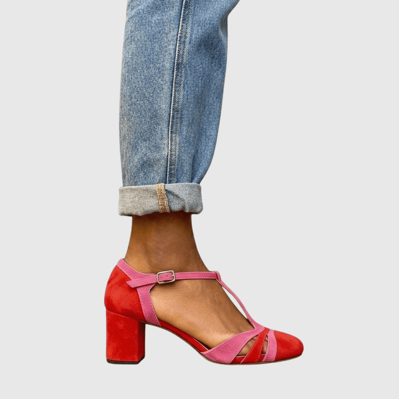 High Heels Mit Blockabsatz Und Knöchelriemen