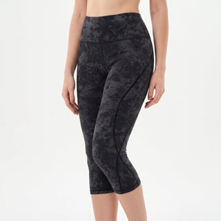 Hochtaillierte Damen Capri - Leggings mit Muster - Cecile LavelleSchwarz