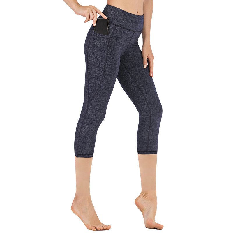 High-waisted women's capri leggings with pocket