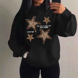 Hoodie Damen mit Sternen - Cecile LavelleSchwarz - Leopard