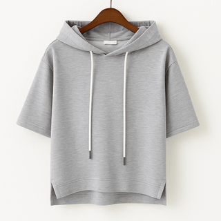 Hoodie Damen Oversized Kurzarm - Cecile LavelleGrau