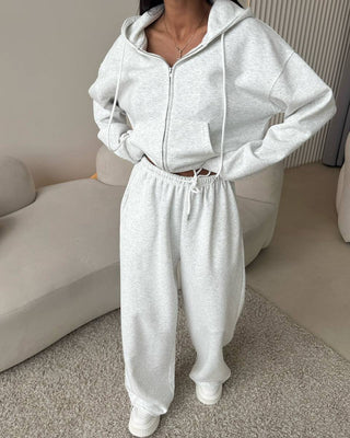 Hose Damen Highwaist Weit in Dunkelgrau