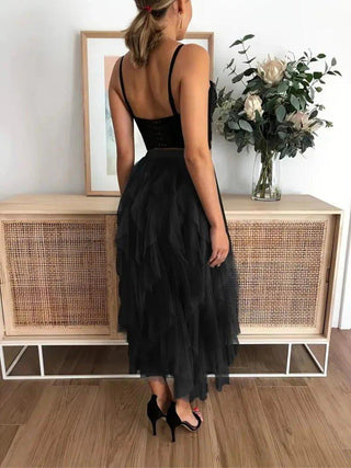 Isabella – Lagen - Tüll - Midirock mit elastischem Bund - Cecile LavelleBraun