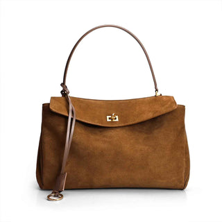 Isabella – Luxuriöse Schultertasche in Wildlederoptik