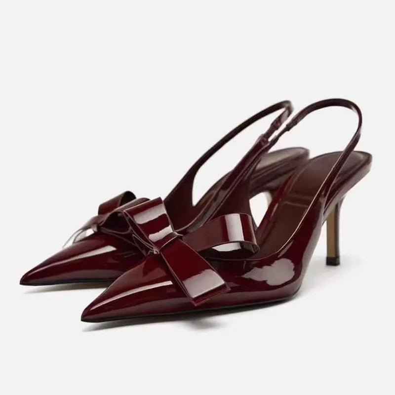 Isabelle – Slingback pumps with pointed toe and bow detail