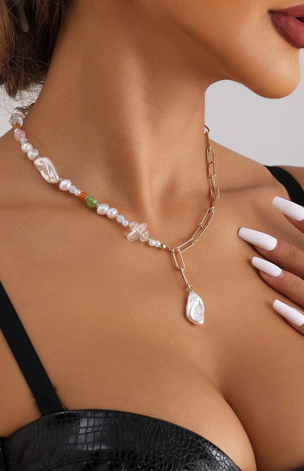Isabella – Collier pour femme avec perles et maillons pour un look moderne et affirmé