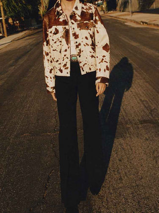 jacke mit Kuhmuster - Cecile LavelleMehrfarbig