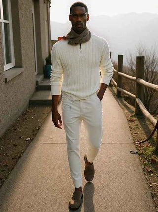 Jacquard Pullover Herren - Cecile LavelleWeiß