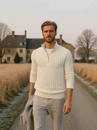 Jacquard Pullover Herren - Cecile LavelleWeiß