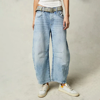 Jeans Damen Barrel-Leg in Hellblau