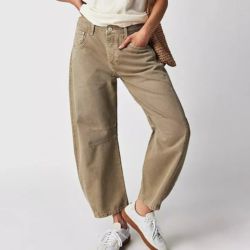 Women's Barrel Leg High Waist Jeans