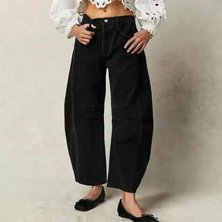 Jeans Damen Barrel Leg High Waist - Cecile LavelleSchwarz