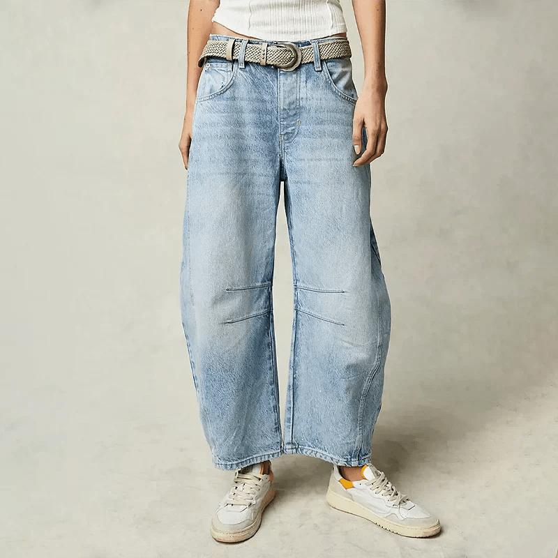 Women's Barrel Leg High Waist Jeans