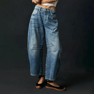 Jeans Damen Barrel Leg High Waist - Cecile LavelleDunkelblau