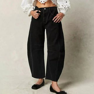 Jeans Damen Barrel-Leg in Schwarz