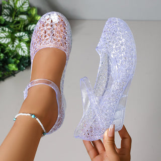 Jelly Sandals Damen transparent mit Keilabsatz - Cecile LavelleWeiß
