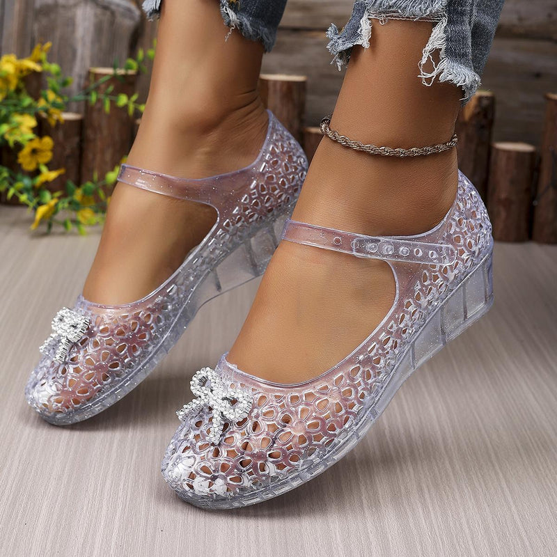 Jelly Sandals for Women transparent with wedge heel