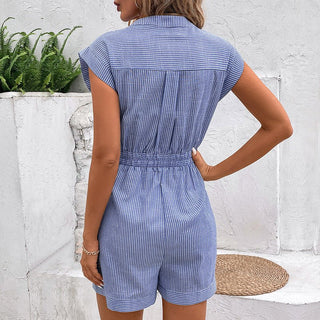 Jumpsuit Damen Sommer Kurzoverall - Cecile LavelleRot