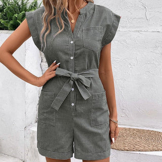 Jumpsuit Damen Sommer Kurzoverall - Cecile LavelleSchwarz