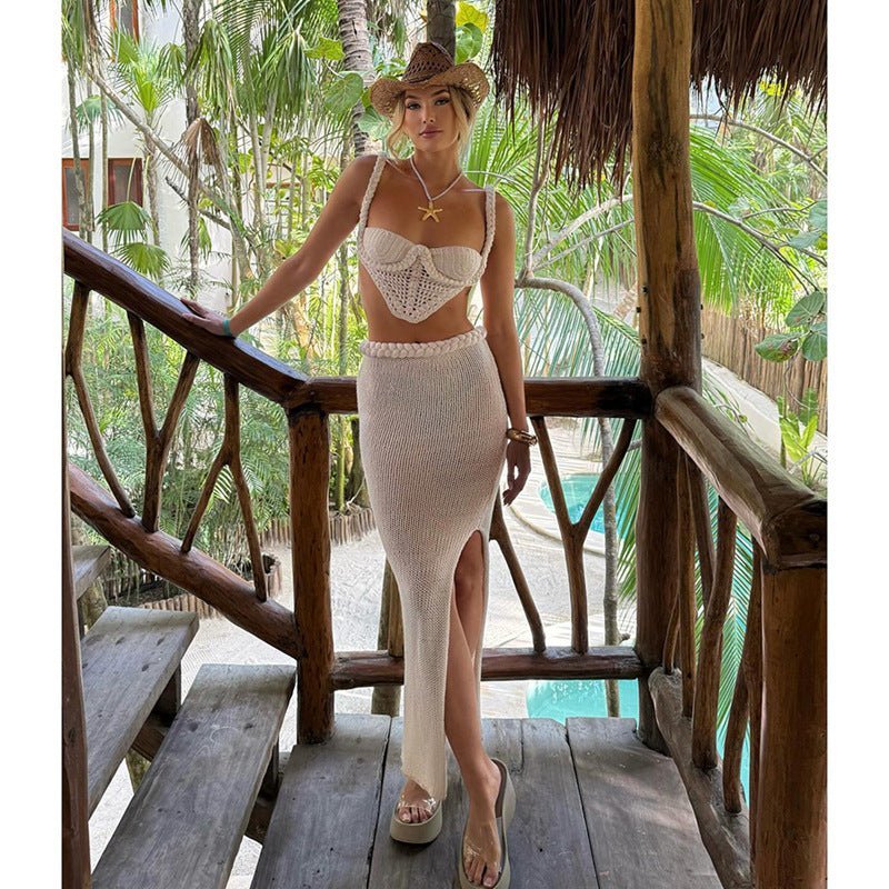 kaia – 2-piece crochet set with maxi skirt & bustier top