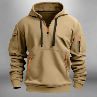 Kapuzensweatshirt Herren Regular Fit in Kaki