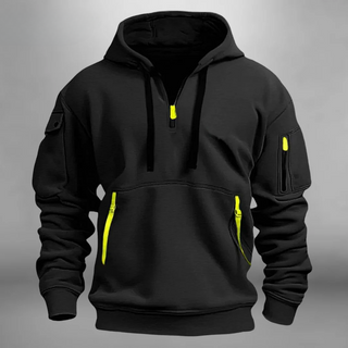 Kapuzensweatshirt Herren Regular Fit in Schwarz