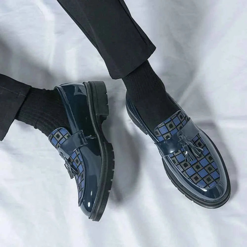 Karierte Tassel Loafer Herren