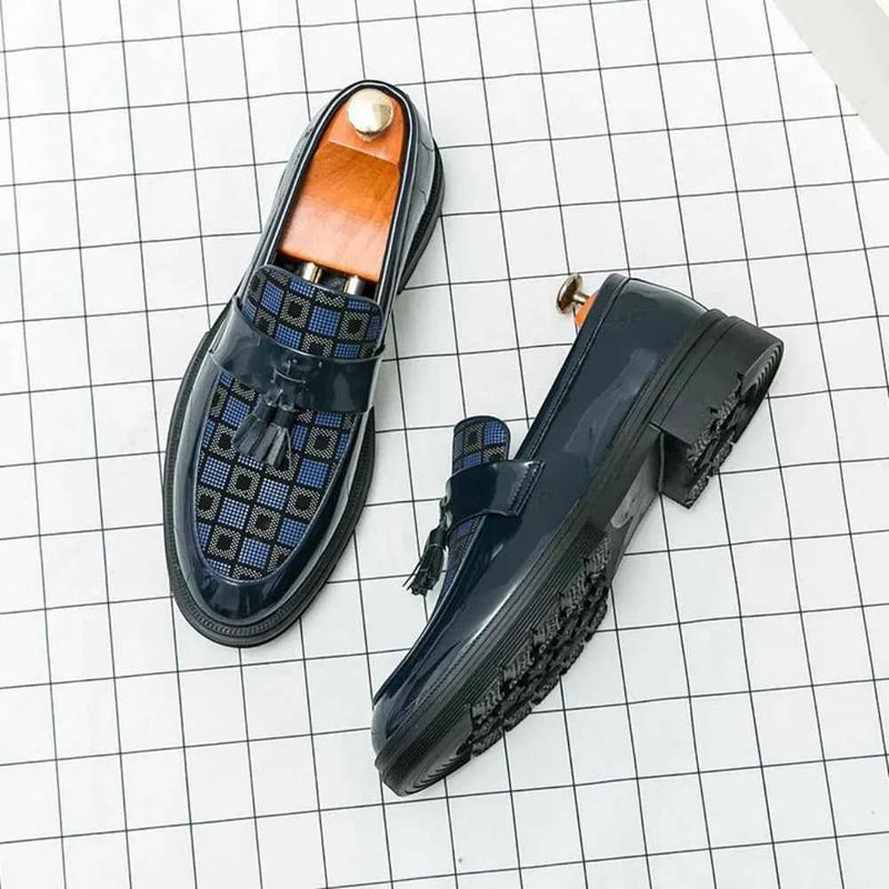 Karierte Tassel Loafer Herren