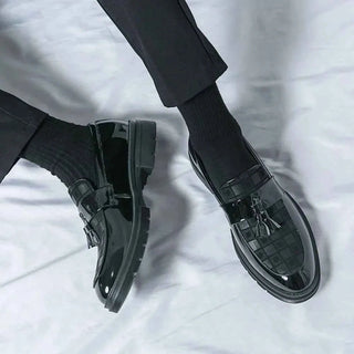 Karierte Tassel Loafer Herren - Cecile LavelleMarineblau