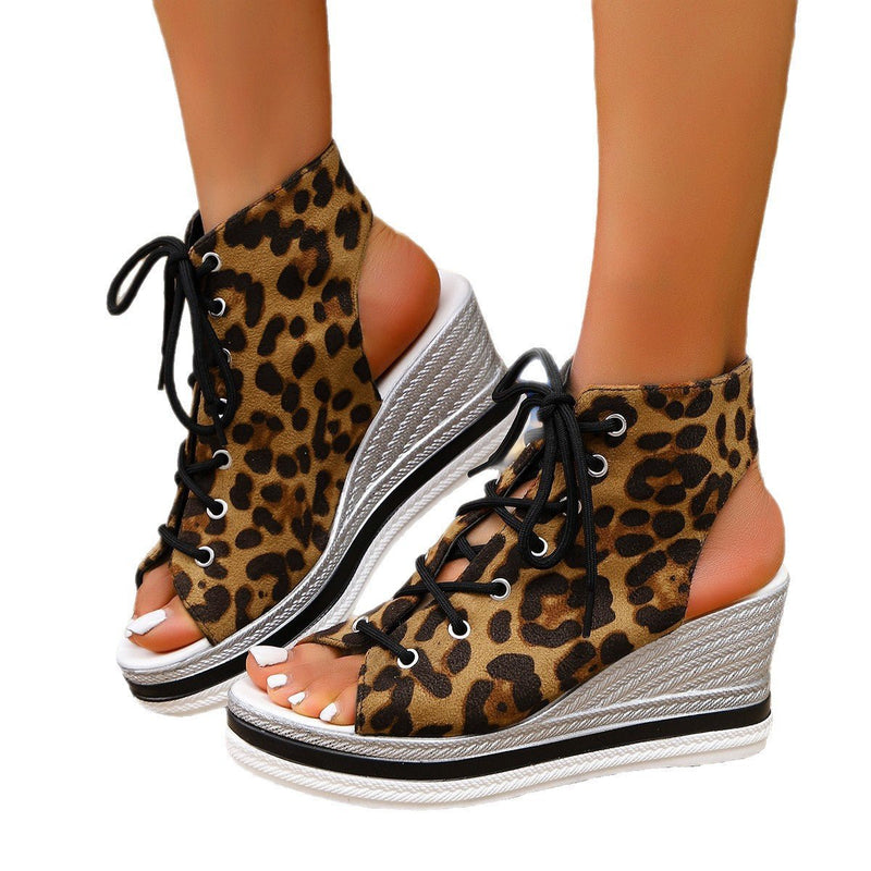 Wedge Sandals with Cut-Out Straps