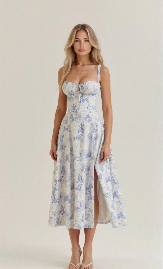Flora – Romantisches Midikleid mit Vintage-Blumenmuster