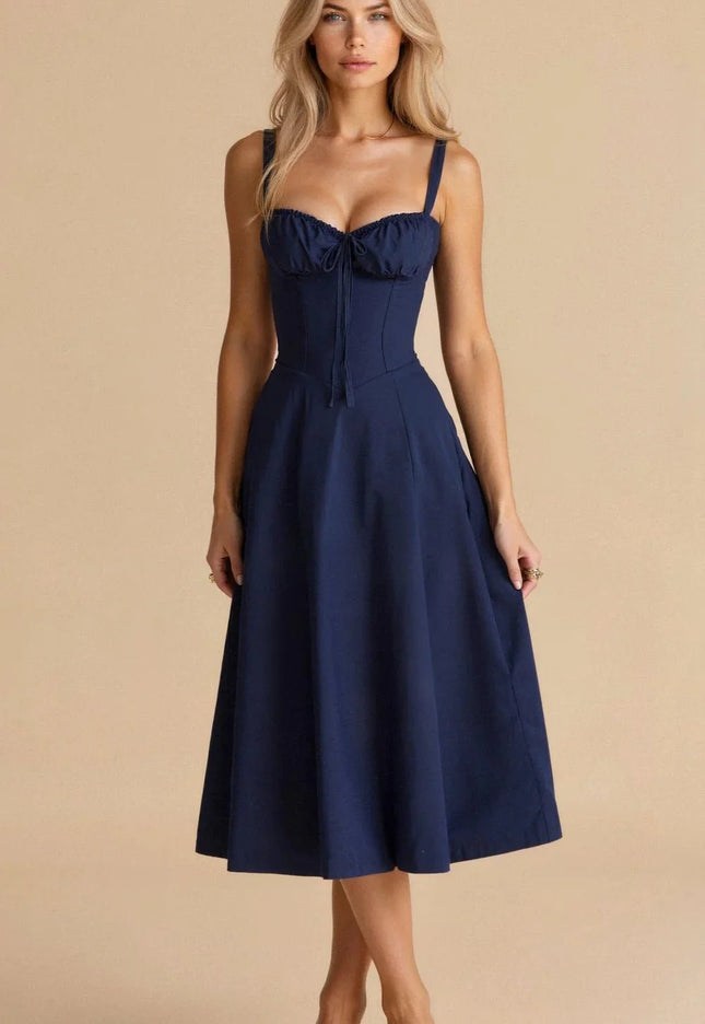 Sophie – Feminines Korsett Midikleid mit Sweetheart-Ausschnitt