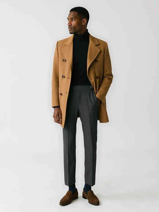 Klassische Wollhose mit Bundfalten Herren - Cecile LavelleBraun