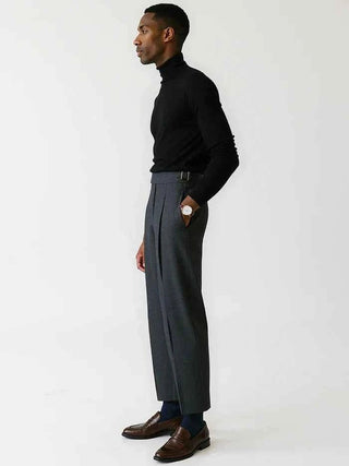 Klassische Wollhose mit Bundfalten Herren - Cecile LavelleBraun