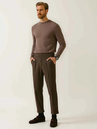 Klassische Wollhose mit Bundfalten Herren - Cecile LavelleBraun