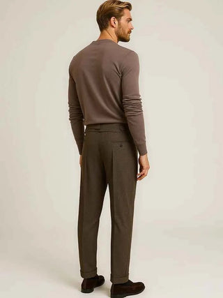 Klassische Wollhose mit Bundfalten Herren - Cecile LavelleBraun