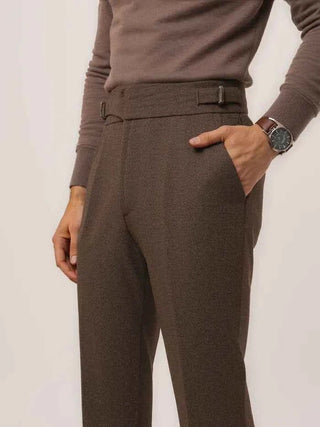 Klassische Wollhose mit Bundfalten Herren - Cecile LavelleBraun