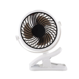 Klemm Ventilator tragbar mit Akku und 360° Rotation - Cecile LavelleWeiß-Schwarz