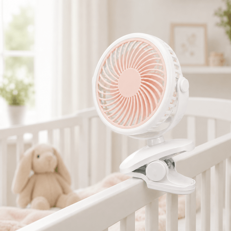 Klemm Ventilator tragbar mit Akku und 360° Rotation