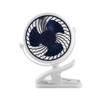 Klemm Ventilator tragbar mit Akku und 360° Rotation - Cecile LavelleDunkelblau