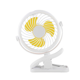 Klemm Ventilator tragbar mit Akku und 360° Rotation - Cecile LavelleGelb
