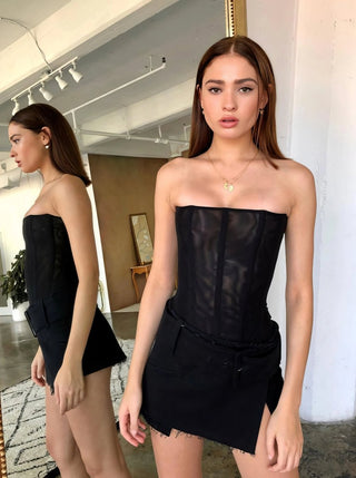 Korsett Oberteil Trägerlos Elegant - Cecile LavelleSchwarz