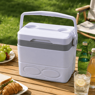 Kühlbox tragbar mit Griff für Camping - Cecile LavelleWeiß