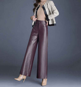 Kunstleder Hose - Cecile LavelleBurgunderrot