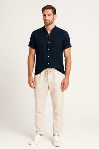 Kurzarm Hemd - Hosen Set Herren - Cecile LavelleMarineblau