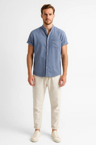 Kurzarm Hemd - Hosen Set Herren - Cecile LavelleHellblau