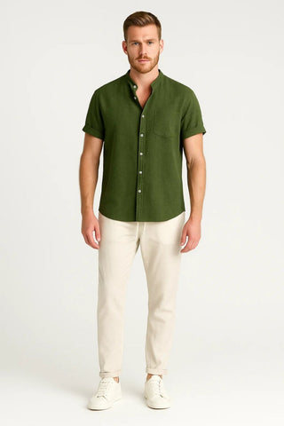 Kurzarm Hemd - Hosen Set Herren - Cecile LavelleOlive