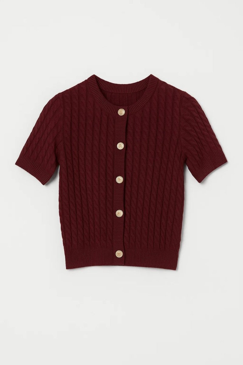 Short Sleeve Cardigan Women Elegant